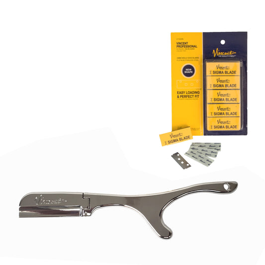 Vincent Weasel Razor with 250 Sigma Blades - Chrome