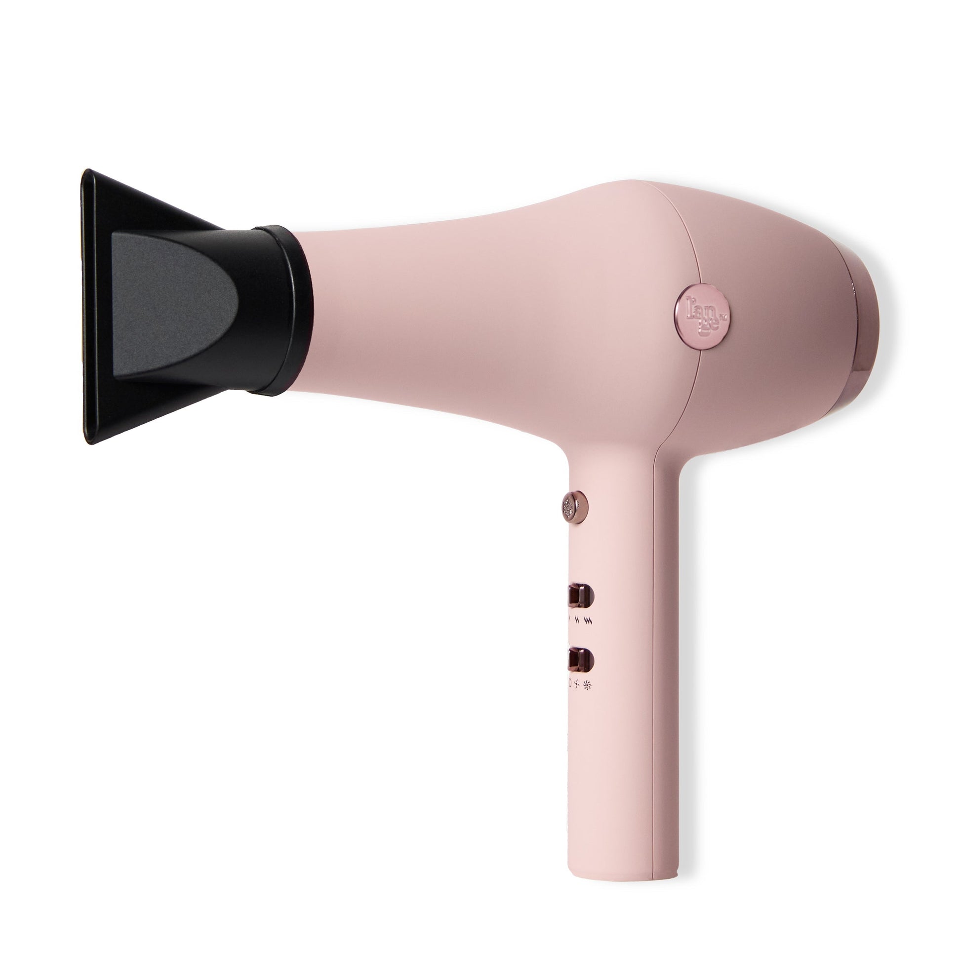 Blush Hair dryer with black air concentrator and black cord with hanging loop