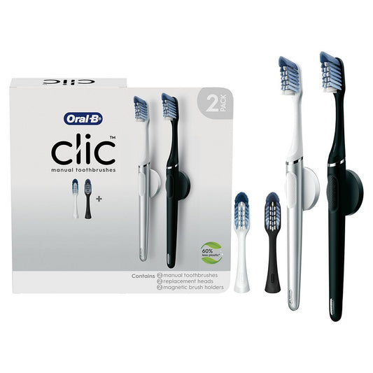 Oral-B Clic Manual Toothbrush Starter Pack, 2 pk.