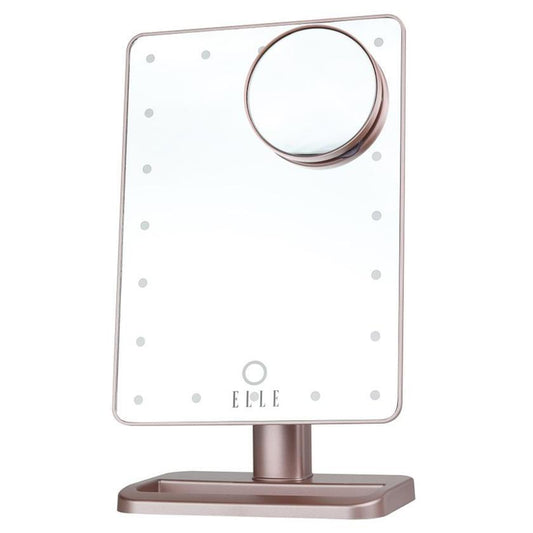 ELLE A Star is Born LED Light-up Bluetooth Speaker Vlogging Mirror Beauty & Personal Care Gold - DailySale