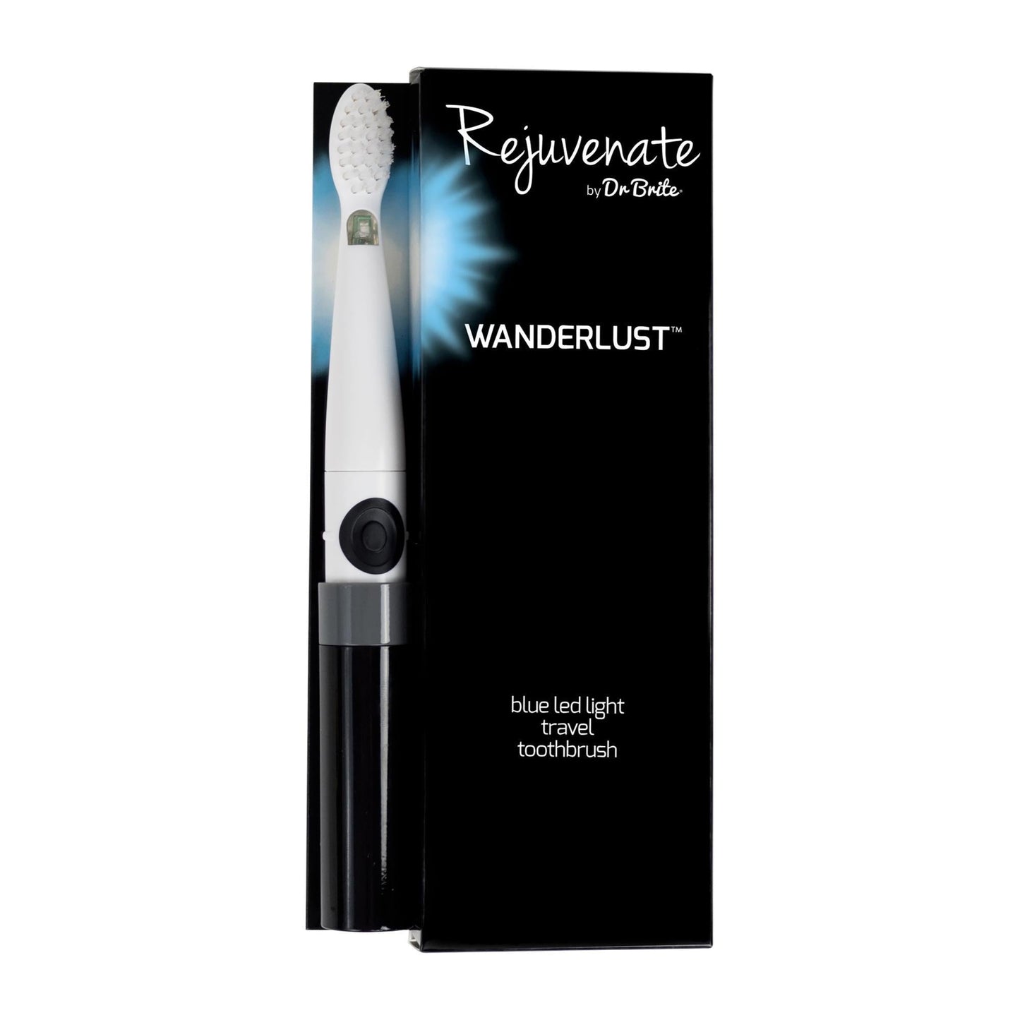 Rejuvenate by Dr. Brite Wanderlust LED Travel Toothbrush, Black