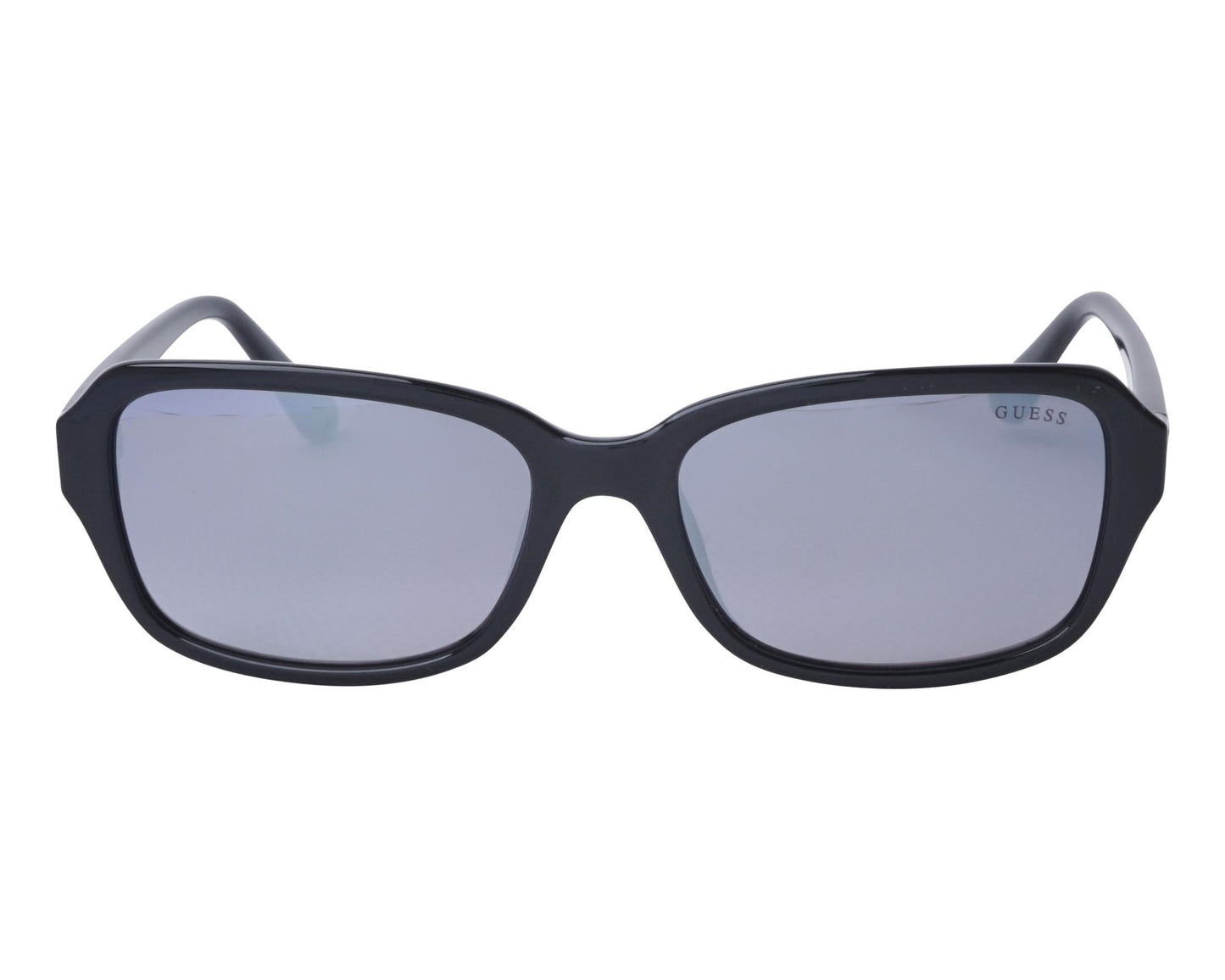 guess 7595 fashion designer optical eyewear sunglasses ladies female women sophisticated simple elegant traditional rectangular shape flattering casual 05B shiny black gradient grey tint lens front