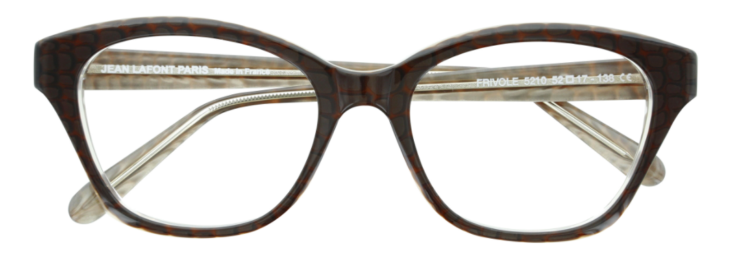 lafont frivole optical eyewear glasses made in france quality acetate plastic cat eye square shape sexy bold fun chic brown fake snake skin lizard 5210 women ladies female front