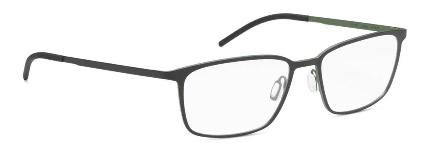 orgreen IO mens rectangular titanium handmade in japan danish design scandinavian classic front 1233 matte gray brown green